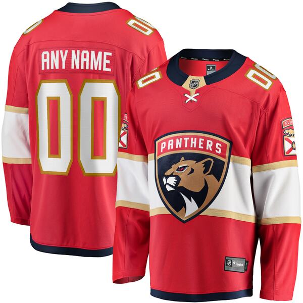 ファナティクス メンズ ユニフォーム トップス Florida Panthers Fanatics Branded Home Breakaway Custom Jersey Red