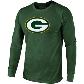 マジェスティックスレッズ メンズ Tシャツ トップス Jordan Love Green Bay Packers Majestic Threads Name & Number Long Sleeve TriBlend T Shirt???Green