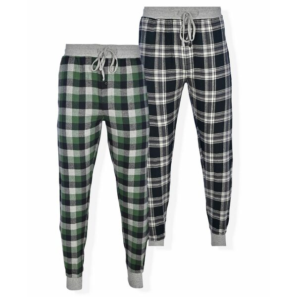【良好品】ヘインズ メンズ カジュアルパンツ ボトムス Men's Flannel Sleep Jogger Pants 2pk. Dark Green