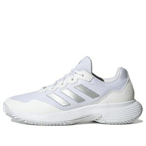 adidas �A�f�B�_�X ���f�B�[�X �X�j�[�J�[ �y(WMNS) adidas GameCourt 2.0 'White Silver Metallic' HQ8476�z �T�C�Y US_6.5(23.5cm)
