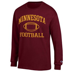 チャンピオン メンズ Tシャツ トップス Minnesota Golden Gophers Champion Football Icon Long Sleeve TShirt Maroon