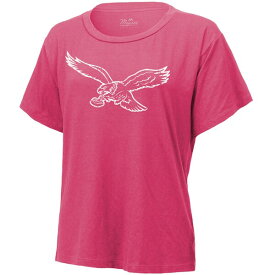 マジェスティックスレッズ レディース Tシャツ トップス Saquon Barkley Philadelphia Eagles Majestic Threads Women's Name & Number TShirt Pink