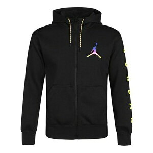 Air Jordan W[_ Y Xj[J[ yAir Jordan Solid Color Athletic Fleece Lined Zipper Hooded Jacket Men's Black CU9123-010z TCY US_M_S