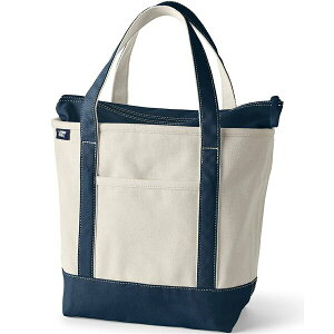 YGh fB[X g[gobO obO Medium Natural 5 Pocket Zip Top Canvas Tote Bag Natural/radiant navy