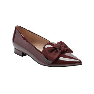 oh[m fB[X Xb|E[t@[ V[Y Women's Auggie Bow Pointed Toe Tailored Loafers Dark Red Patent