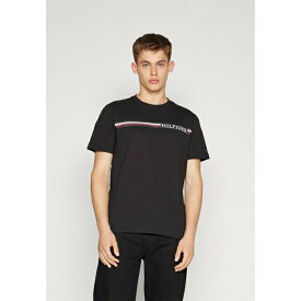 トミー ヒルフィガー メンズ Tシャツ トップス MONOTYPE CHEST STRIPE TEE - Print T-shirt - black