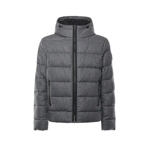 tFC Y WPbgu] AE^[ Double-front Down Jacket In Carded Wool Flannel Grey