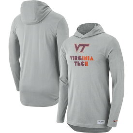 ナイキ メンズ Tシャツ トップス Virginia Tech Hokies Nike Campus Performance Hoodie Long Sleeve TShirt Gray
