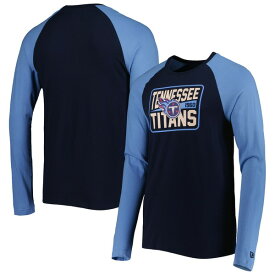 ニューエラ メンズ Tシャツ トップス Tennessee Titans New Era Current Raglan Long Sleeve TShirt Navy