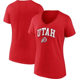 ファナティクス レディース Tシャツ トップス Utah Utes Fanatics Branded Women's Evergreen Campus VNeck TShirt Red