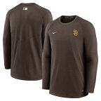 ナイキ メンズ Tシャツ トップス San Diego Padres Nike Authentic Collection Logo Performance Long Sleeve TShirt Brown