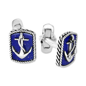 エフィー コレクション メンズ ピアス・イヤリング アクセサリー EFFY Men's Lapis Lazuli Anchor Cufflinks in Sterling Silver Sterling Silver