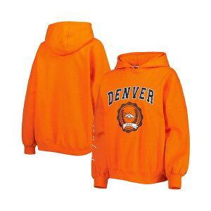 g~[ qtBK[ fB[X p[J[EXEFbgVc AE^[ Women's Orange Denver Broncos Becca Drop Shoulder Pullover Hoodie Orange