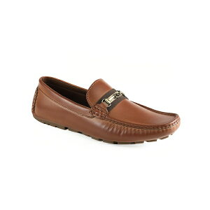 ゲス メンズ スリッポン・ローファー シューズ Men's Aarav Moc Toe Slip On Driving Loafers Cognac