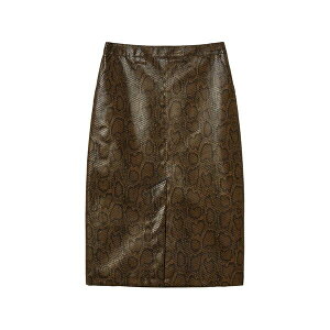 �c�C���Z�b�g ���f�B�[�X �X�J�[�g �{�g���X Python-print midi skirt Brown