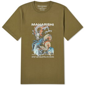 マハリシ メンズ Tシャツ トップス Maharishi Double Dragon T-Shirt Green