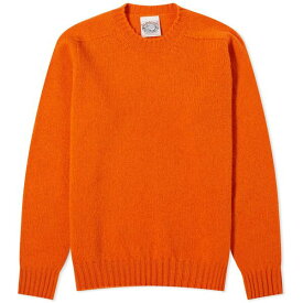 ジャミーソンズ オブ シェトランド メンズ ニット&セーター アウター Jamieson's of Shetland Crew Knit Orange