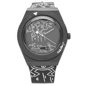 タイメックス メンズ 腕時計 アクセサリー Q Timex x Keith Haring 38mm Watch Black