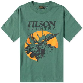 フィルソン メンズ Tシャツ トップス Filson Pioneer Moose T-Shirt Green