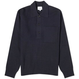 ノースプロジェクト メンズ ポロシャツ トップス Norse Projects Kian Merino Cotton Milano Polo Blue