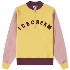 アイスクリーム メンズ パーカー・スウェットシャツ アウター ICECREAM Half Zip Sweat Yellow