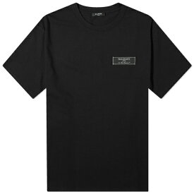 バルマン メンズ Tシャツ トップス Balmain Label T-Shirt Black