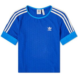 アディダス レディース シャツ トップス Adidas Adicolor Knitted T-Shirt Blue