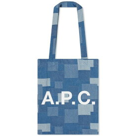 アーペーセー メンズ トートバッグ バッグ A.P.C. Lou Denim Patchwork Tote Blue