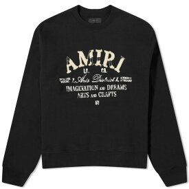 アミリ メンズ パーカー・スウェットシャツ アウター AMIRI Distressed Arts District Crew Sweater Black