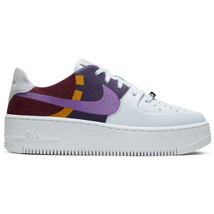 Nike �i�C�L ���f�B�[�X �X�j�[�J�[ �yNike Air Force 1 Sage Low LX Grey Dark Orchid (Women's)�z �T�C�Y US_W_10 Football Grey/Dark Orchid/Team Red/Dark Sail