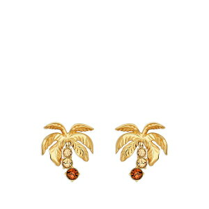 �I�X�J�[ �f �� �����^ ���f�B�[�X �s�A�X���C�������O �A�N�Z�T���[ Palm tree crystal clip-on earrings Gold