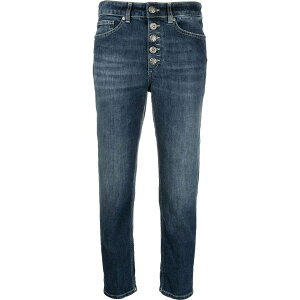 �h���_�b�v ���f�B�[�X �f�j���p���c �{�g���X Bleach-effect high-waisted jeans Blue