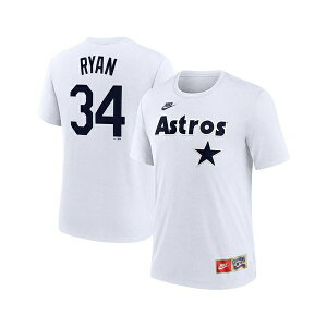 �i�C�L �����Y �V���c �g�b�v�X Men's Nolan Ryan White Houston Astros Cooperstown Collection Name Number Tri-Blend T-Shirt White