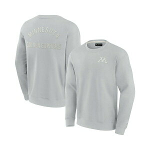 �t�@�i�e�B�N�X �V�O�l�`���[ ���f�B�[�X �p�[�J�[�E�X�E�F�b�g�V���c �A�E�^�[ Men's and Women's Gray Minnesota Golden Gophers Super Soft Pullover Crew Sweatshirt Gray