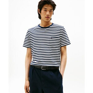 g~[ qtBK[ Y Vc gbvX Men's Regular-Fit Essential Stripe T-Shirt Desert Sky/white