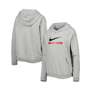 �i�C�L ���f�B�[�X �J�b�g�\�[ �g�b�v�X Women's Heather Gray Canada Soccer Lockup Varsity Fleece Raglan Pullover Hoodie Heather Gray