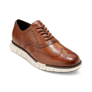 R[n[ Y hXV[Y V[Y Men's ZERGRAND Remastered Lace-Up Wingtip Oxford Shoes Ch British Tan/ivory