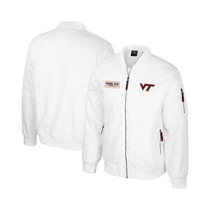 RVA Y WPbgu] AE^[ Men's Virginia Tech Hokies White Rabbit Full-Zip Bomber Jacket White