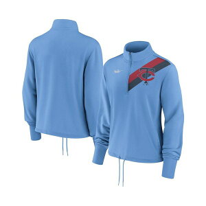 �i�C�L ���f�B�[�X �J�b�g�\�[ �g�b�v�X Women's Light Blue Minnesota Twins 1965 Cooperstown Collection Rewind Stripe Performance Half-Zip Pullover Light Blue