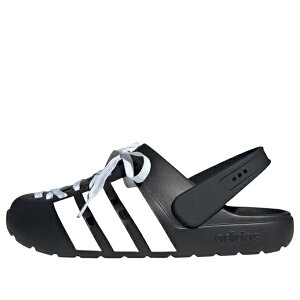 adidas �A�f�B�_�X �����Y �X�j�[�J�[ �yadidas Adilette Clog 'Black White' JR4025�z �T�C�Y US_6.5(24.5cm)