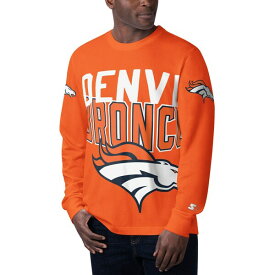 スターター メンズ Tシャツ トップス Denver Broncos Starter Clutch Hit Long Sleeve TShirt Orange