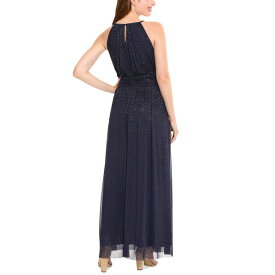 ロンドンタイムス レディース ワンピース トップス Women's Ruched Halter Maxi Dress Gold/navy