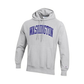 チャンピオン レディース パーカー・スウェットシャツ アウター Men's Heathered Gray Washington Huskies Team Arch Reverse Weave Pullover Hoodie Heather Gray