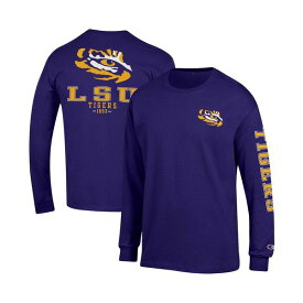 チャンピオン レディース Tシャツ トップス Men's Purple LSU Tigers Team Stack Long Sleeve T-shirt Purple