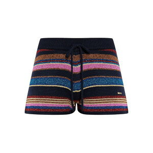 �f�B�[�X�N�G�A�[�h ���f�B�[�X �J�W���A���p���c �{�g���X Stripe-pattern glitter-embellishment shorts Black