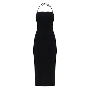 �J���g�K�C�A ���f�B�[�X �����s�[�X �g�b�v�X Halterneck ribbed midi dress Black