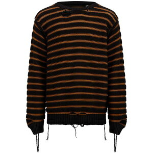 �}���^���}���W�F�� �����Y �j�b�g&�Z�[�^�[ �A�E�^�[ Stripe-pattern jumper Black