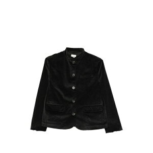 �W���E�L���E�E���N�C�`�E�~���m ���f�B�[�X �W���P�b�g���u���]�� �A�E�^�[ Velvet-effect mandarin-collar jacket Black