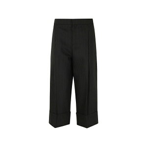 �G���U�x�X�t�����L ���f�B�[�X �J�W���A���p���c �{�g���X Pinstripe-pattern cuffed trousers Black
