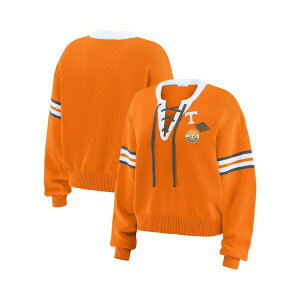 EFA oC GEAh[Y fB[X jbg&Z[^[ AE^[ Women's Tennessee Orange Tennessee Volunteers Lace-Up Pullover Sweater Tennessee Orange